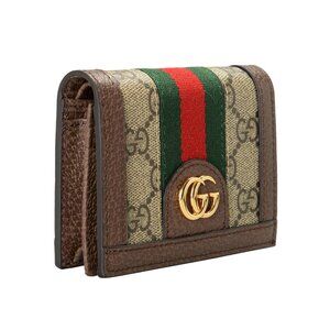 Gucci Women's Ophidia GG Leather Trimmed Card Case Wallet